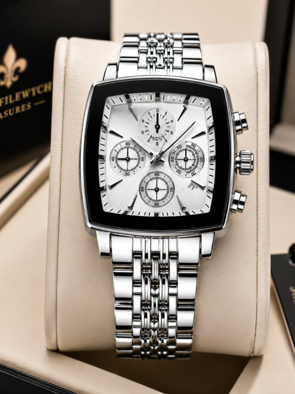 WA-21--JSDUN 8964 Men's Silver White Automatic Mechanical Watch 40mm 3ATM